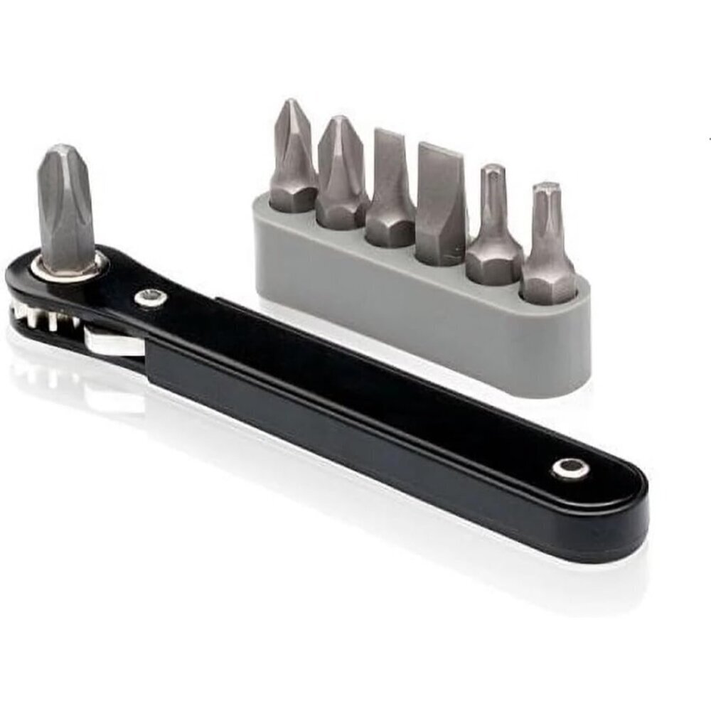03044A 1/4-Inch Drive Mini Ratchet Screwdriver Set, 8 Pc, Cr-V Steel, Tight